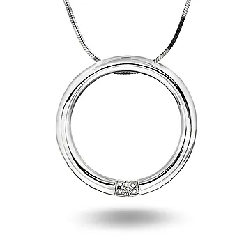 Pan Jewelry, Allianseanheng i  hvitt gull med diamant 0,05 ct
