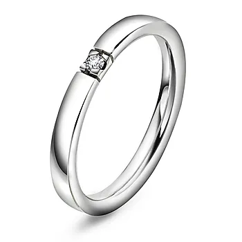 Pan Jewelry, Lady alliansering i 585 hvitt gull med diamant 0,03 ct TWSI