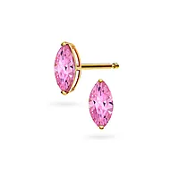 Pan Jewelry, Øredobber i 585 gult gull med lys rosa zirkonia