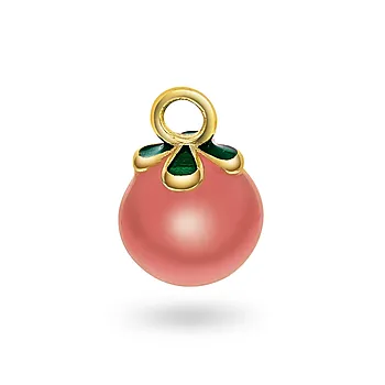 Peach Please charms i 925 forgylt sølv