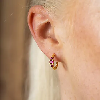 Bilde nummer 2 av Pan Jewelry, Rio Radiance øredobber i forgylt 925 sølv med rosa zirkonia