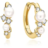 Øreringer i 925 forgylt sølv med skjellperler