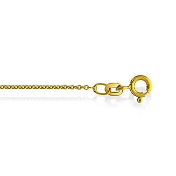 Rund ankerkjede i 585 gult gull 1,1 mm, 34-80 cm