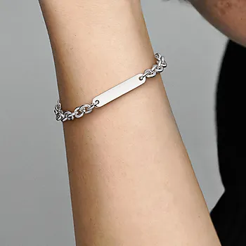 Bilde nummer 3 av Armbånd i 925 sølv med graveringfelt