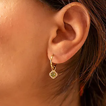 Bilde nummer 3 av Pan Jewelry, Ivy øreringer i forgylt 925 sølv med oliven zirkonia