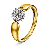 Rose diamantring 375 gult gull 0,15 ct