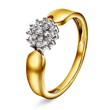 Rose diamantring 375 gult gull 0,15 ct