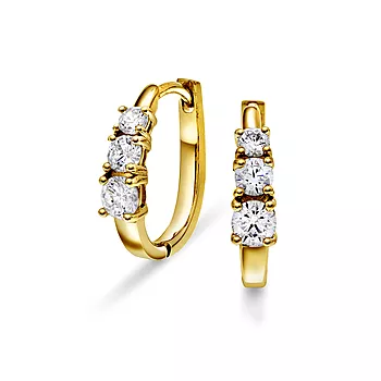 Pan Jewelry, Øreringer i 925 forgylt sølv med zirkonia