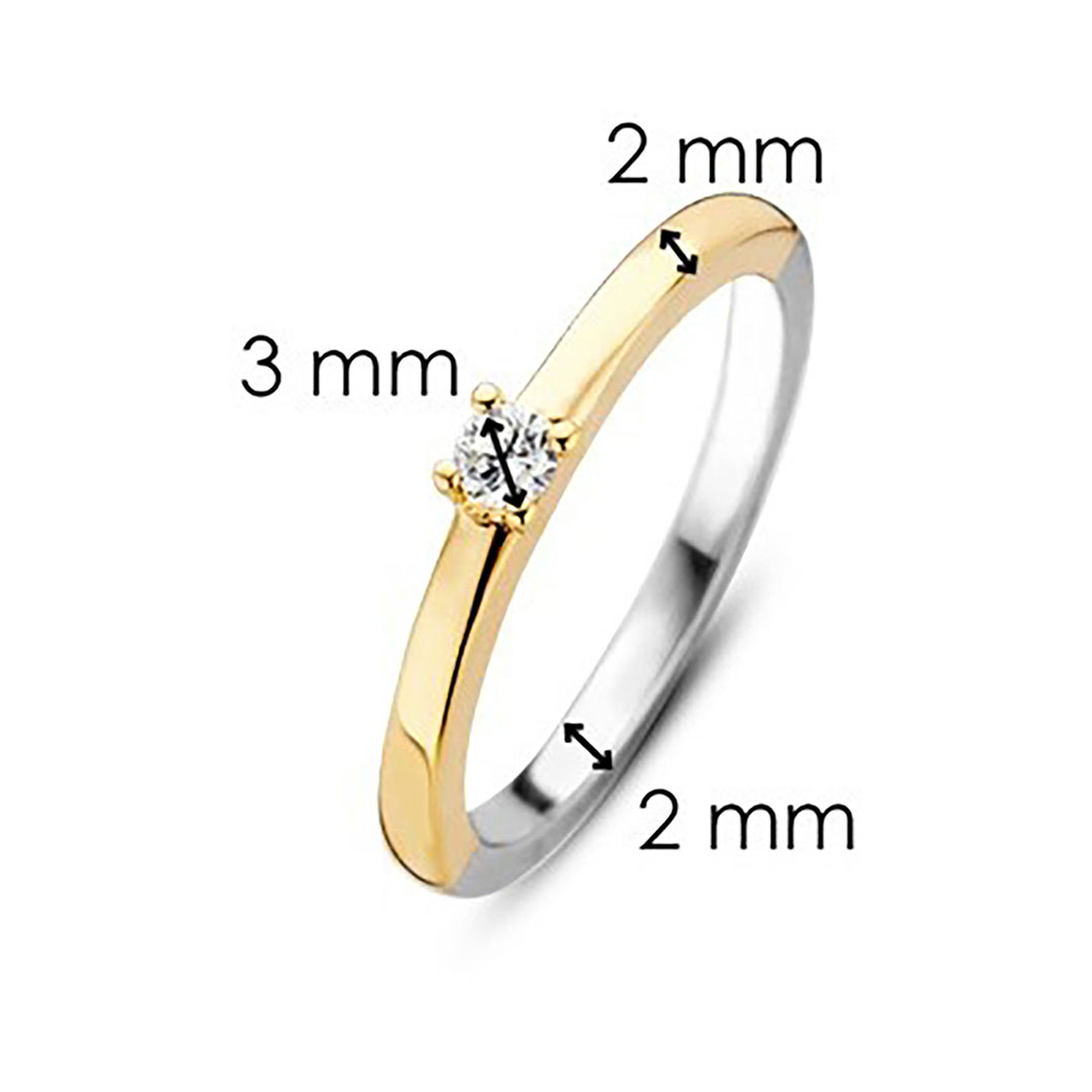 Bilde nummer 4 av Ti Sento, Ring i forgylt 925 sølv med zirkonia