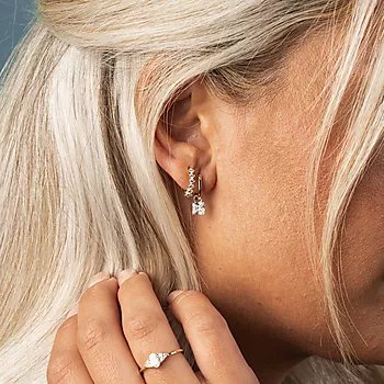 Bilde nummer 2 av Pan Jewelry, Øreringer i forgylt sølv med zirkonia