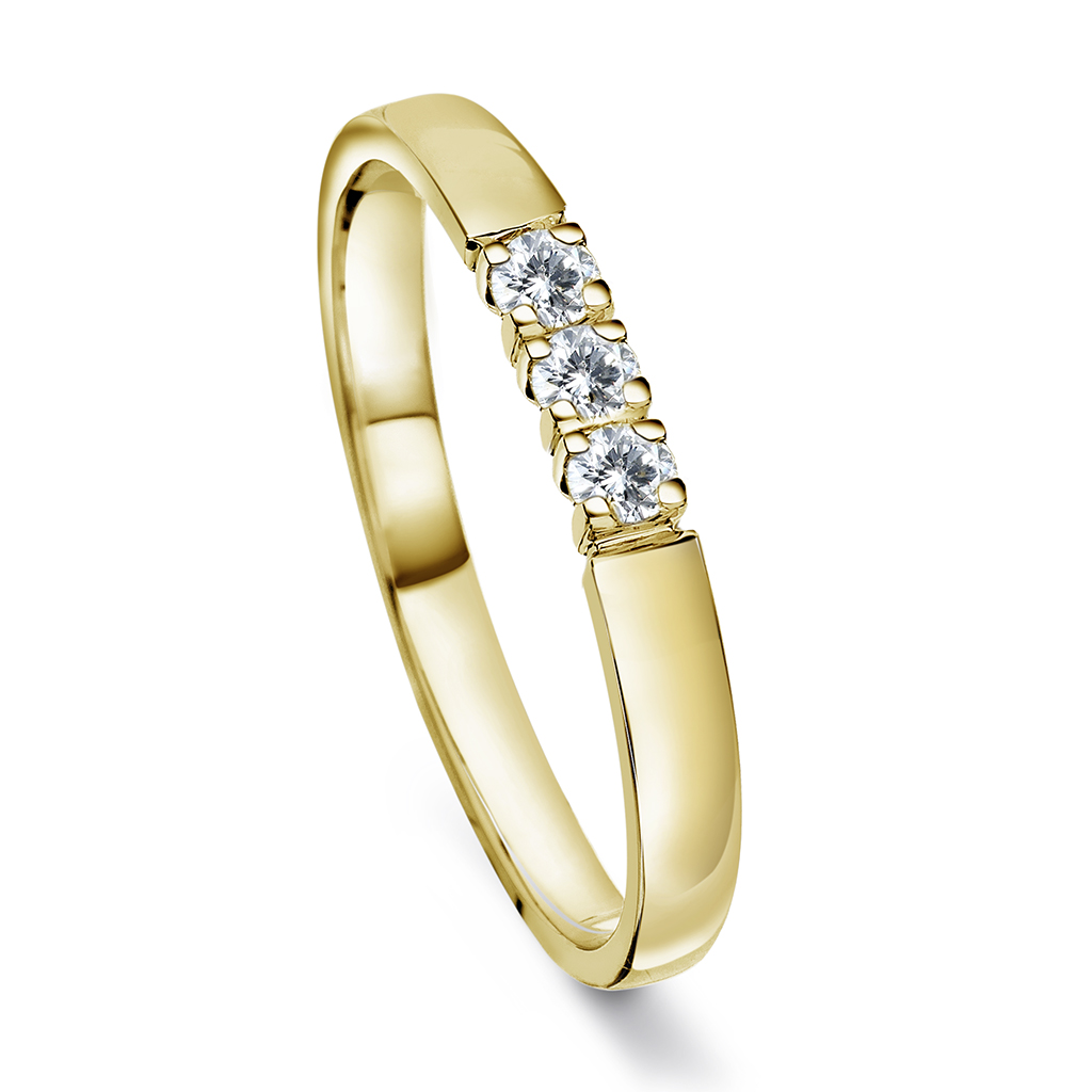 Pan Jewelry, Angelica alliansering i 585 gult gull med diamanter 0,21 ct WSI