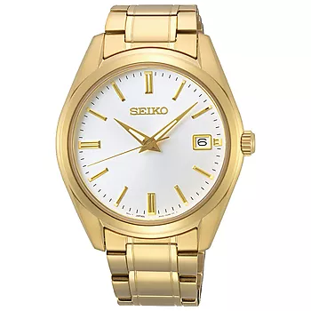 Seiko, Basic herreklokke med gullfarget stållenke