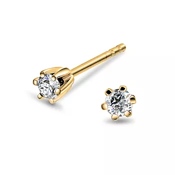 Olivia øredobber i 585 gult gull med diamant 0,20 ct