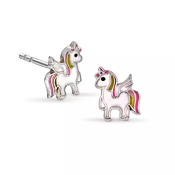 Prins & Prinsesse, Øredobber til barn i 925 sølv med unicorn