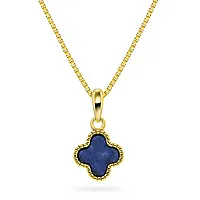 Pan Jewelry, Kløver smykke i forgylt 925 sølv med havblå lapis lazuli
