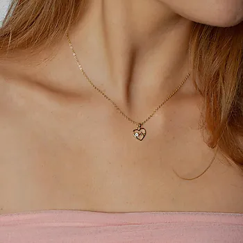 Bilde nummer 2 av Hjertebank smykke i 925 forgylt sølv