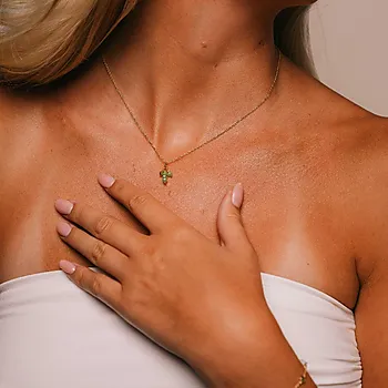 Bilde nummer 2 av Fairy smykke i 925 forgylt sølv med grønn zirkonia