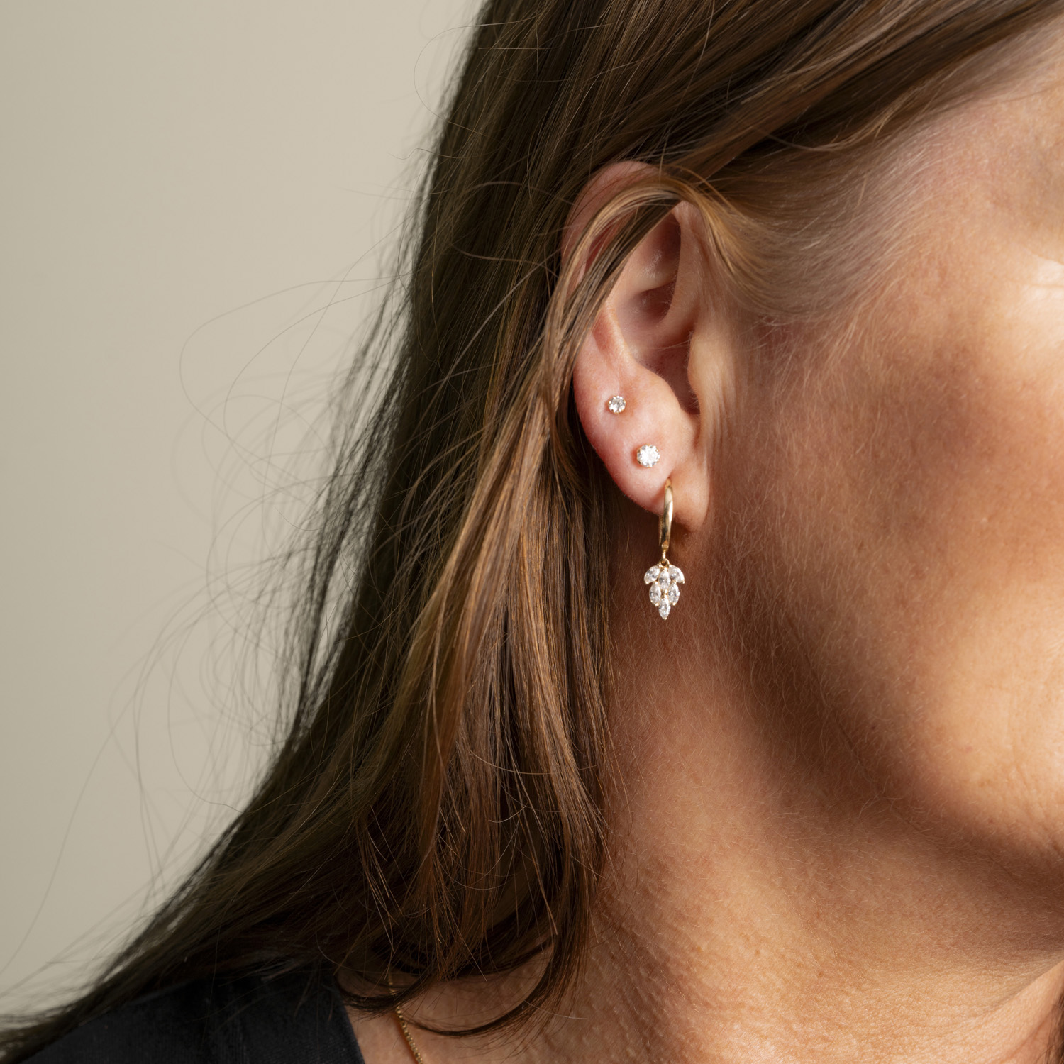 Bilde nummer 2 av Pan Jewelry, Øreringer i 585 gult gull med zirkonia