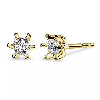 Pan Jewelry, Isabella enstensøredobber i 585 gult gull 0,30 ct