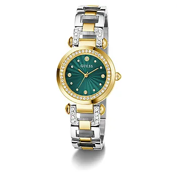 Bilde nummer 2 av Guess, Bejeweled dameklokke med flerfarget stållenke og zirkonia