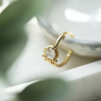 Bilde nummer 4 av Halo ring i 925 forgylt sølv med zirkonia