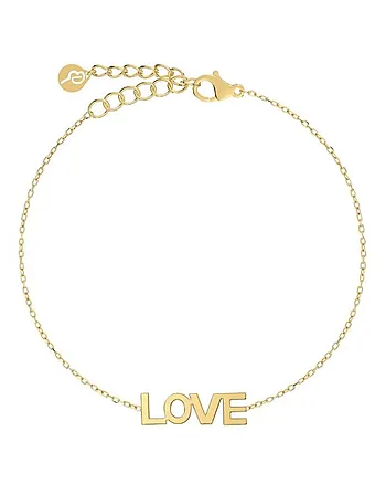 Love armbånd i forgylt stål
