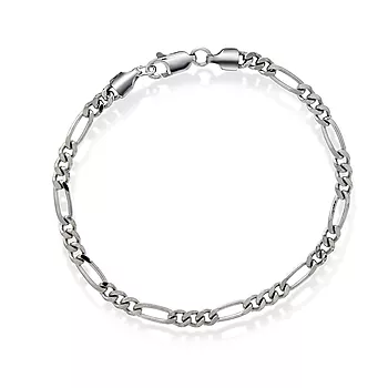 Pan Jewelry, Figaro armbånd i 925 sølv, 21 cm