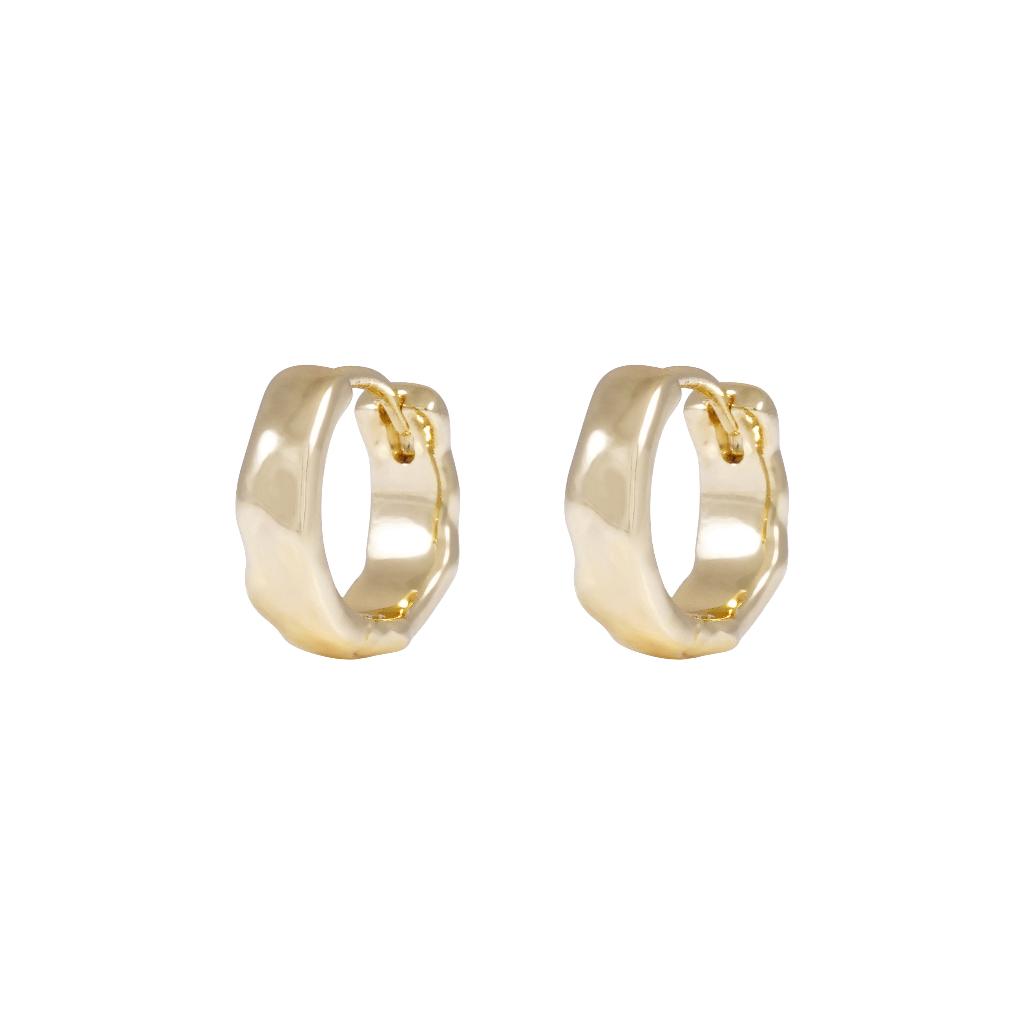 Snö Of Sweden Domino Hoop Earring Gold 15mm