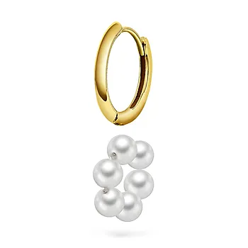 Bilde nummer 3 av Harmoni øreringer i 925 forgylt sølv med ferskvannsperler